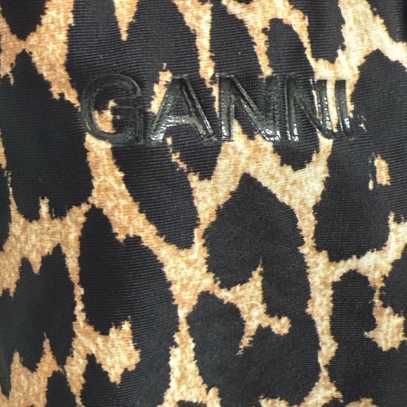 GANNI Black and Tan Leopard Print Swimwear with removable straps-NWOT never worn - Picture 8 of 9